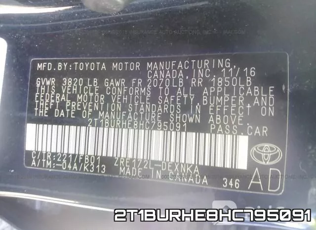 2T1BURHE8HC795091 фото 10