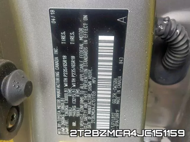 2T2BZMCA4JC151159 фото 2