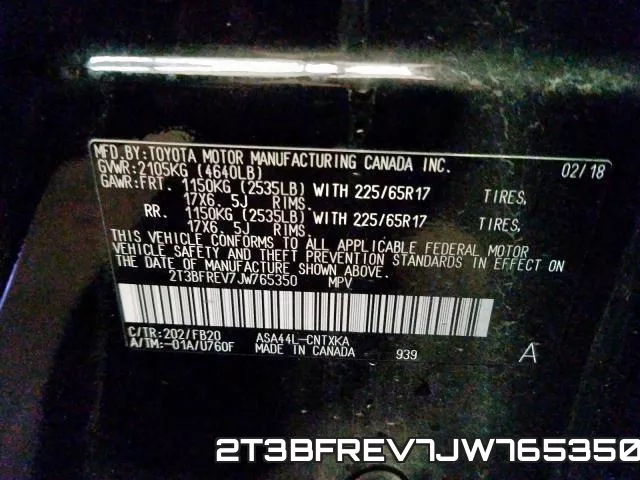 2T3BFREV7JW765350 фото 2