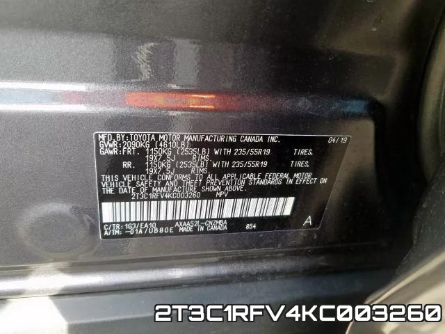 2T3C1RFV4KC003260 фото 2