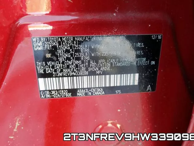 2T3NFREV9HW339098 фото 2