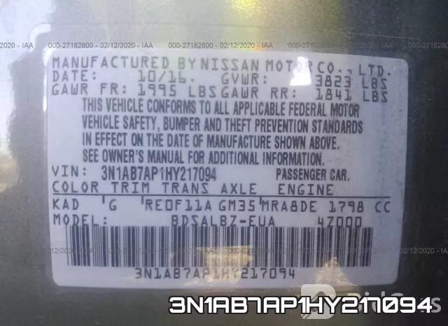 3N1AB7AP1HY217094 фото 10