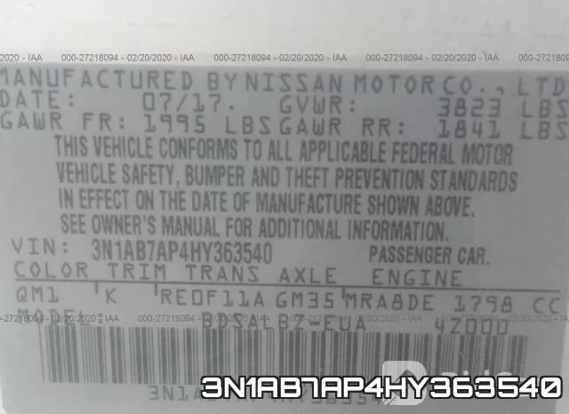3N1AB7AP4HY363540 фото 10