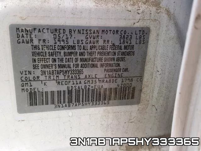 3N1AB7AP5HY333365 фото 2