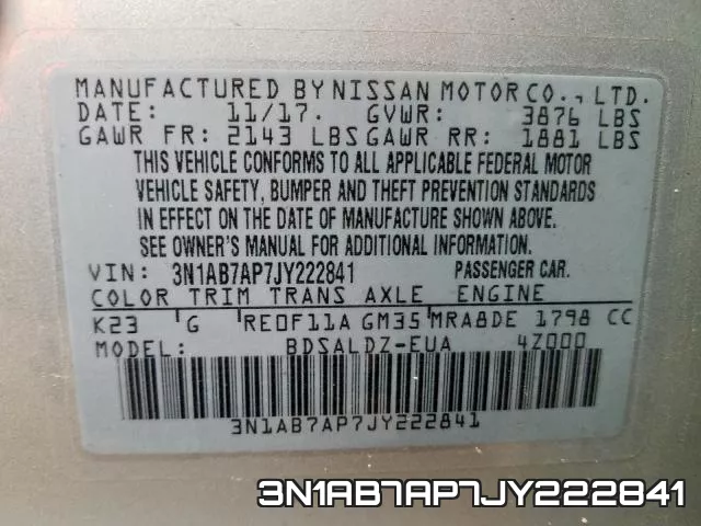 3N1AB7AP7JY222841 фото 2