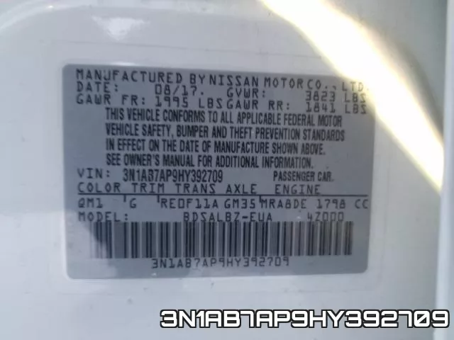 3N1AB7AP9HY392709 фото 2