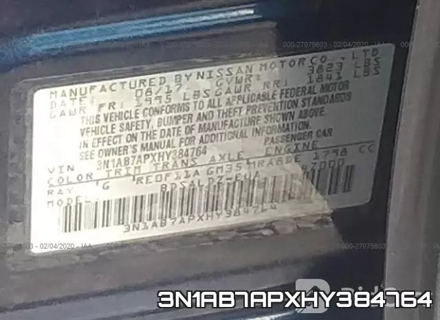 3N1AB7APXHY384764 фото 10