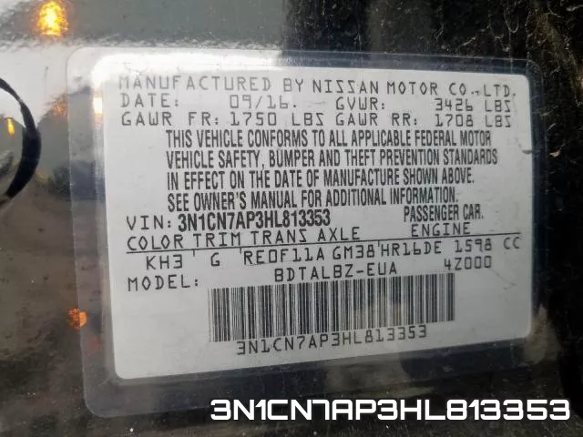 3N1CN7AP3HL813353 фото 2