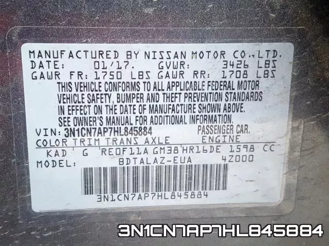 3N1CN7AP7HL845884 фото 2