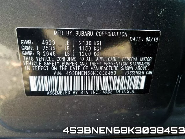 4S3BNEN68K3038453 фото 2