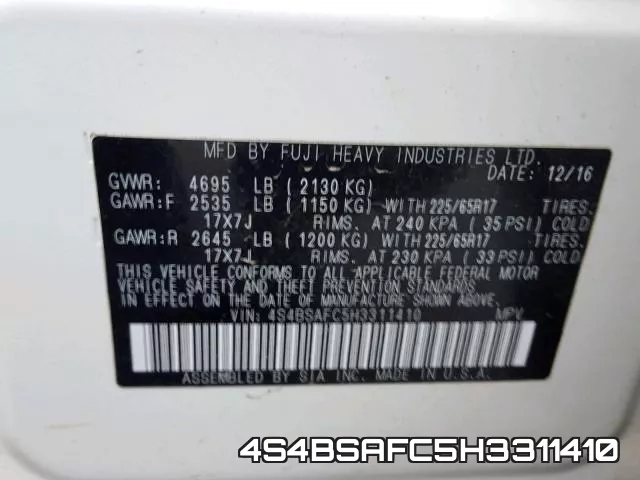 4S4BSAFC5H3311410 фото 2