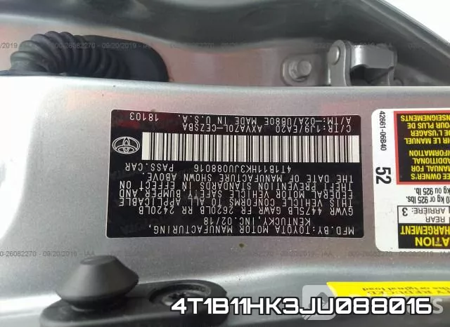4T1B11HK3JU088016 фото 10