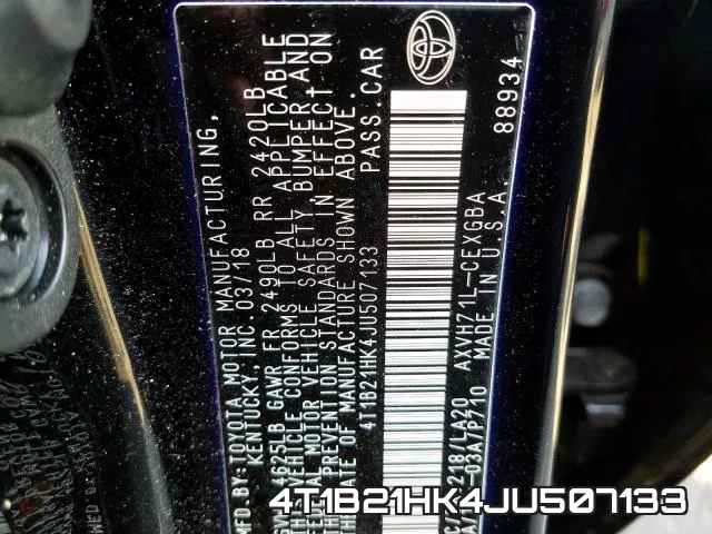 4T1B21HK4JU507133 фото 2