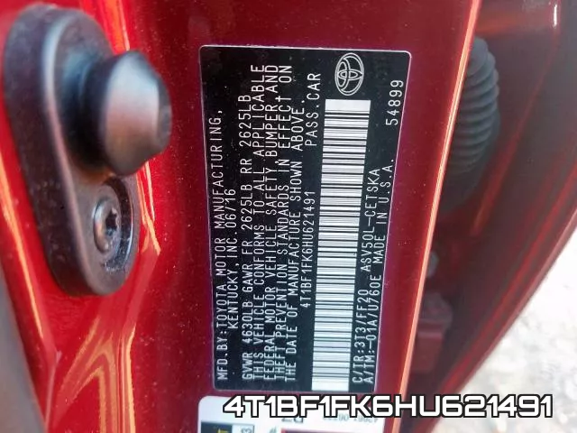 4T1BF1FK6HU621491 фото 2