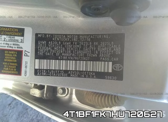 4T1BF1FK7HU720627 фото 10