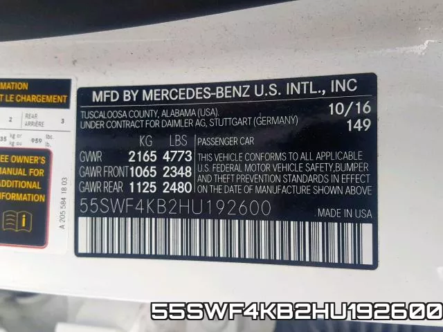 55SWF4KB2HU192600 фото 2