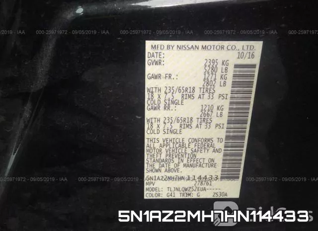 5N1AZ2MH7HN114433 фото 10