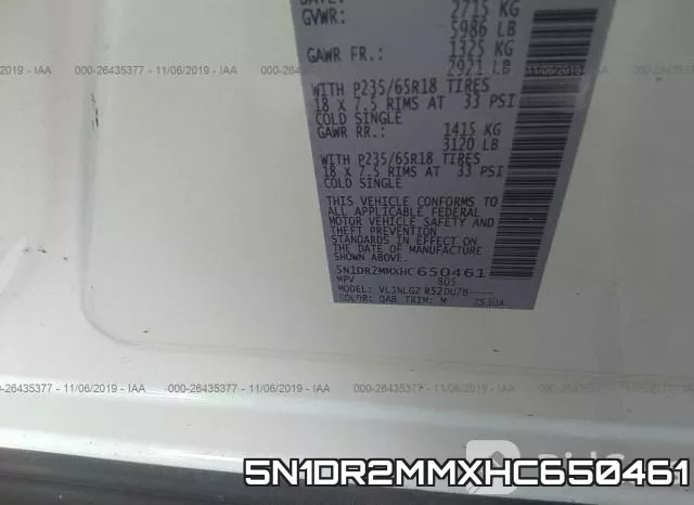 5N1DR2MMXHC650461 фото 10