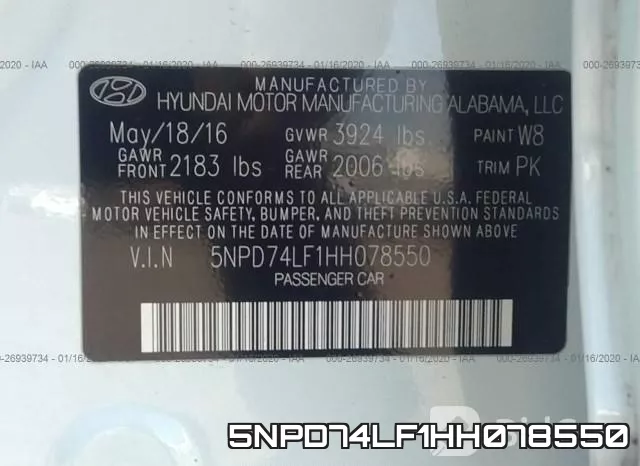 5NPD74LF1HH078550 фото 10
