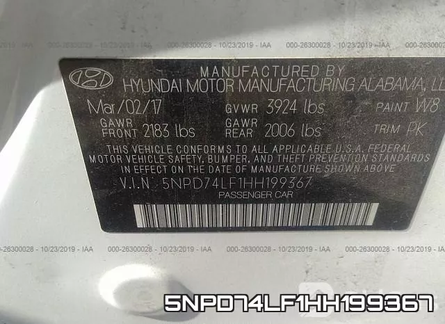 5NPD74LF1HH199367 фото 10