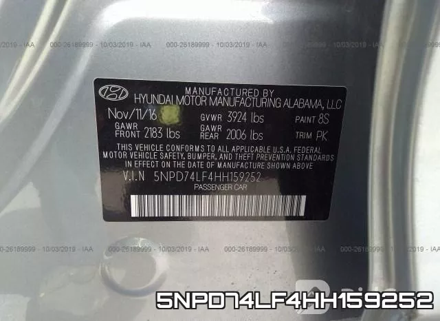 5NPD74LF4HH159252 фото 10