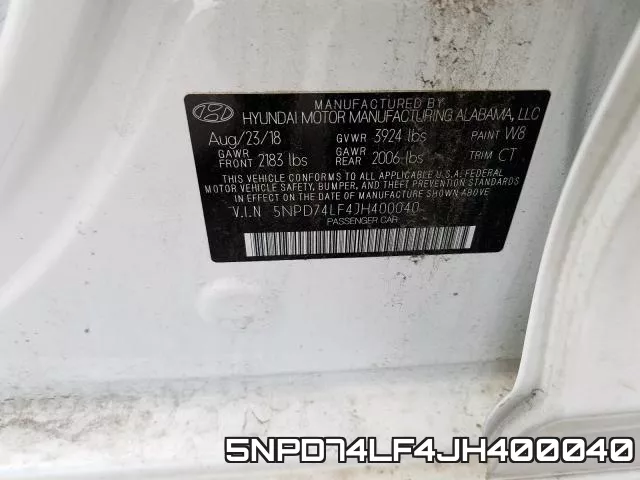 5NPD74LF4JH400040 фото 2