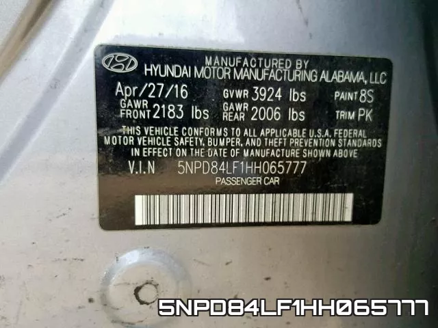 5NPD84LF1HH065777 фото 2