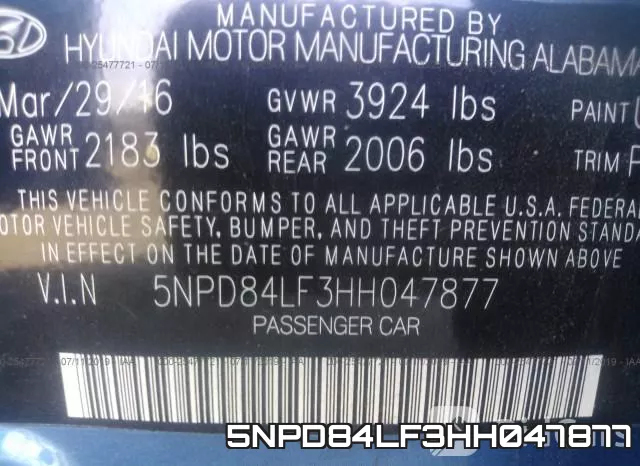 5NPD84LF3HH047877 фото 10