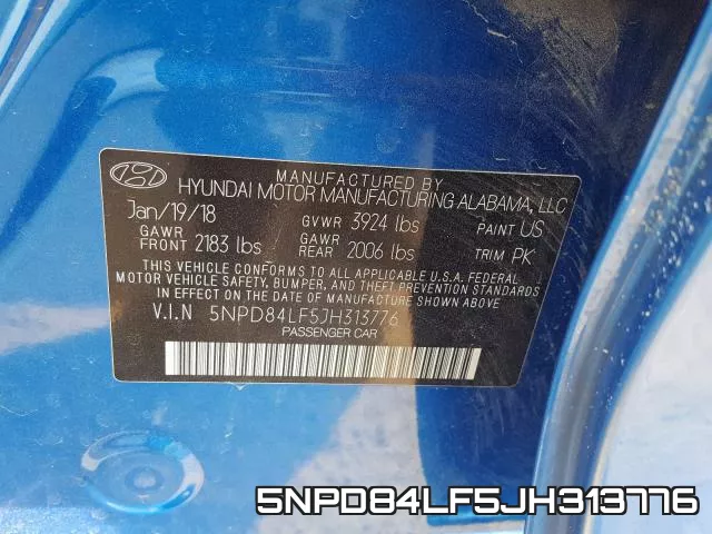 5NPD84LF5JH313776 фото 2