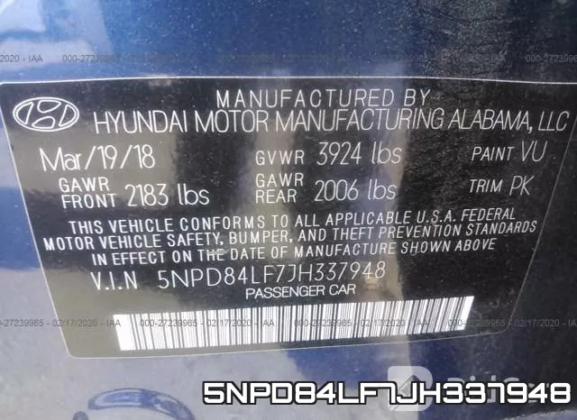 5NPD84LF7JH337948 фото 10