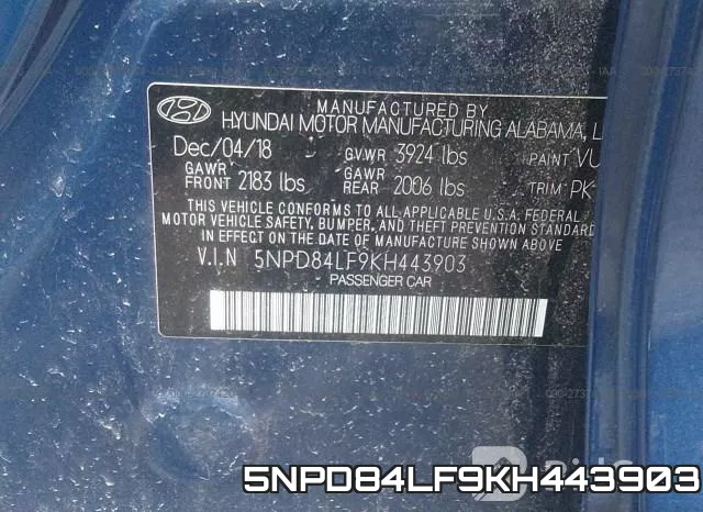 5NPD84LF9KH443903 фото 10