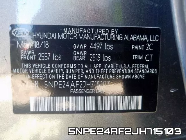 5NPE24AF2JH715103 фото 2