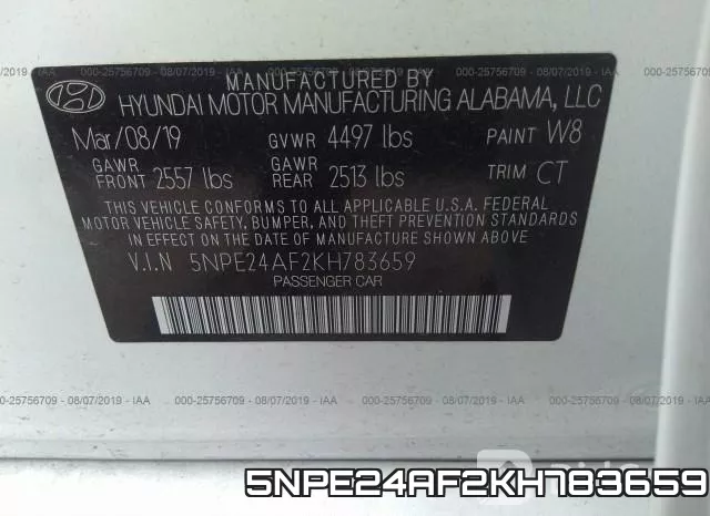 5NPE24AF2KH783659 фото 10
