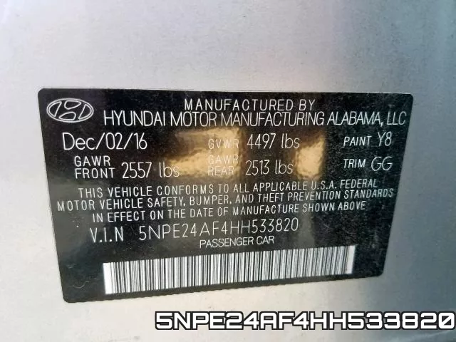 5NPE24AF4HH533820 фото 2