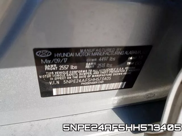 5NPE24AF5HH573405 фото 2