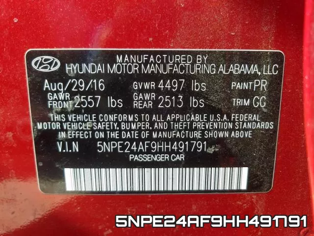 5NPE24AF9HH491791 фото 2