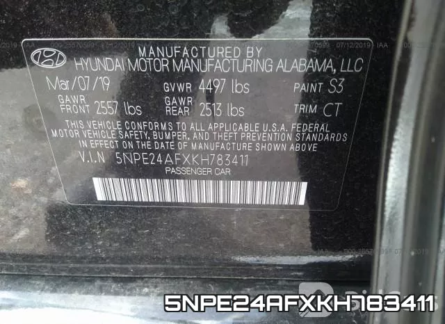 5NPE24AFXKH783411 фото 10