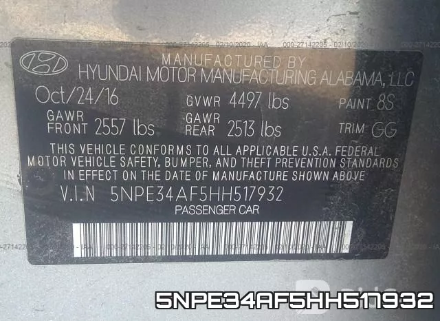 5NPE34AF5HH517932 фото 10