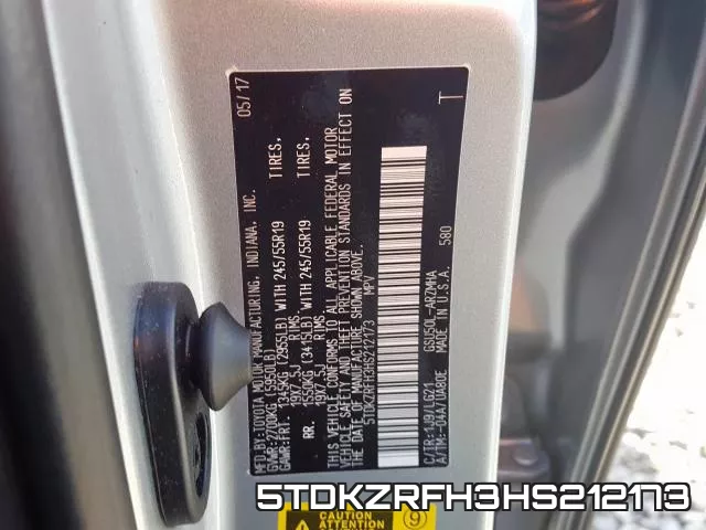 5TDKZRFH3HS212173 фото 2