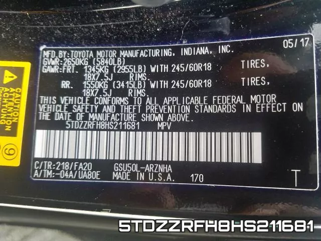 5TDZZRFH8HS211681 фото 2