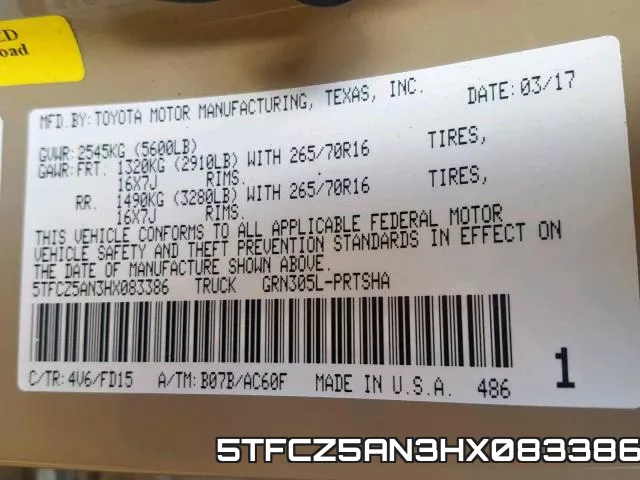 5TFCZ5AN3HX083386 фото 2