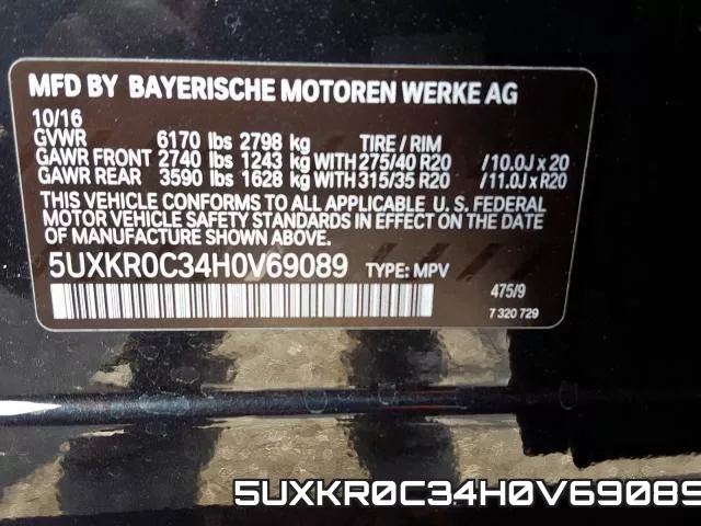 5UXKR0C34H0V69089 фото 2