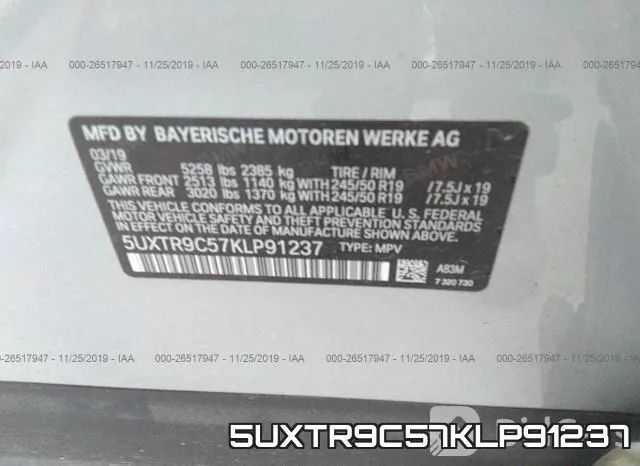 5UXTR9C57KLP91237 фото 10