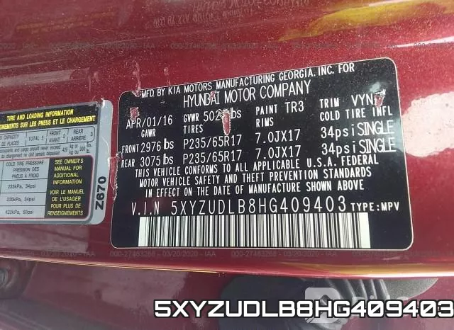 5XYZUDLB8HG409403 фото 10