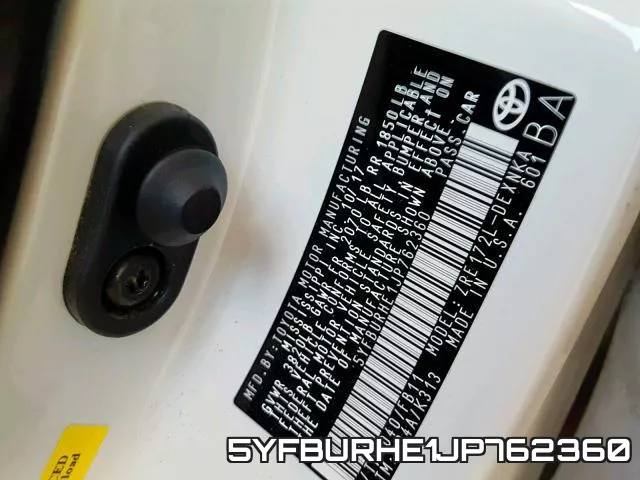 5YFBURHE1JP762360 фото 2