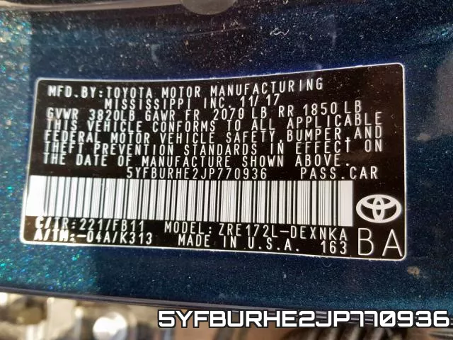 5YFBURHE2JP770936 фото 2