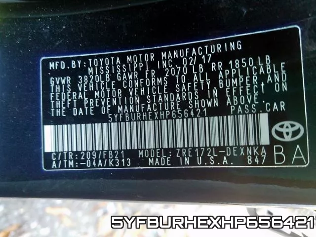 5YFBURHEXHP656421 фото 2
