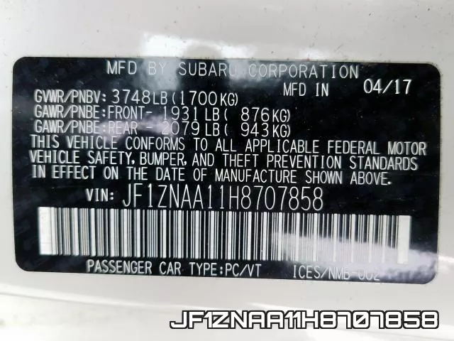 JF1ZNAA11H8707858 фото 2