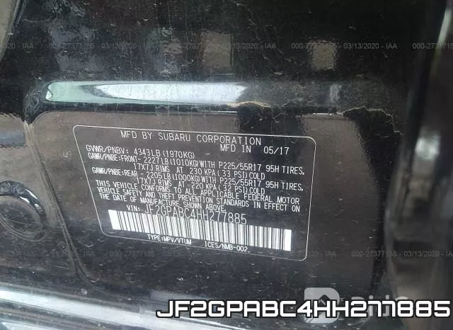 JF2GPABC4HH277885 фото 10