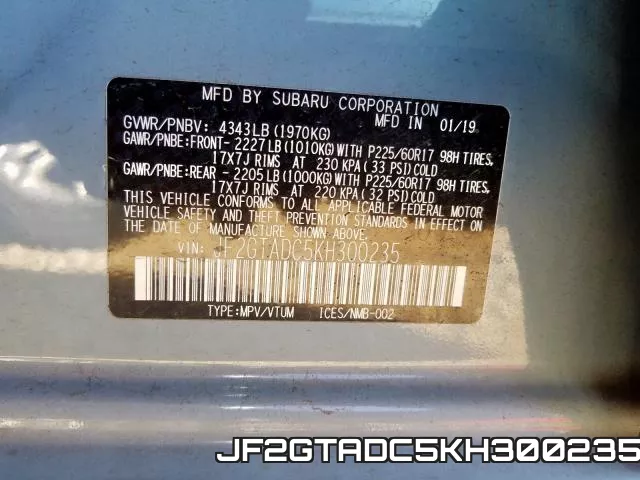 JF2GTADC5KH300235 фото 2